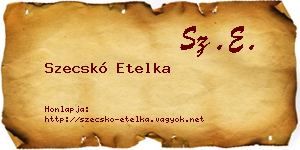 Szecskó Etelka névjegykártya