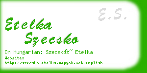 etelka szecsko business card